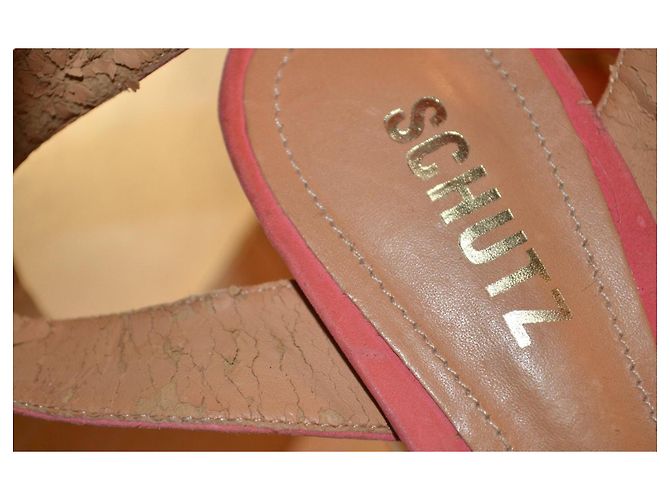 Sandali Schutz rosa e oro in pelle di cervo - vista 7