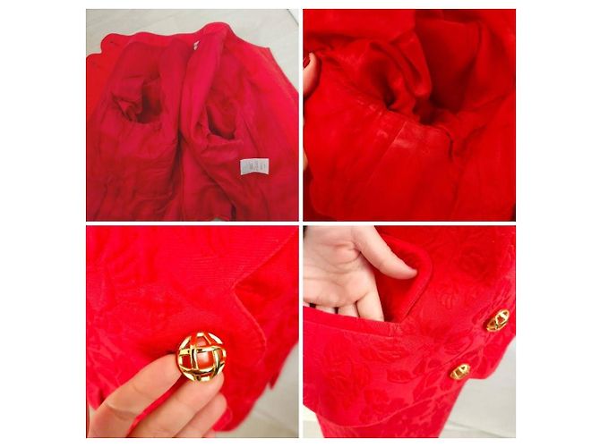 Valentino Garavani Valentino Carisma tailleur rosso in cotone anni '90 - vista 13