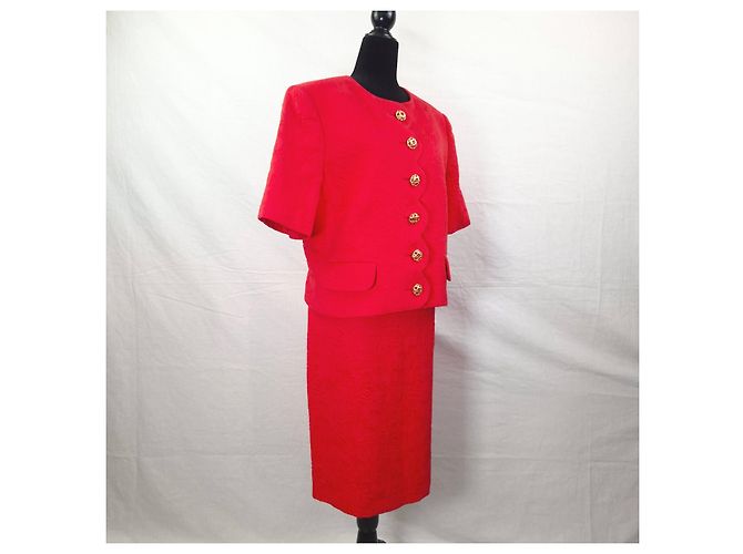 Valentino Garavani Valentino Carisma tailleur rosso in cotone anni '90 - vista 4