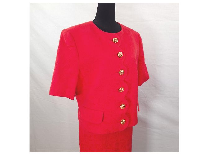 Valentino Garavani Valentino Carisma tailleur rosso in cotone anni '90 - vista 8