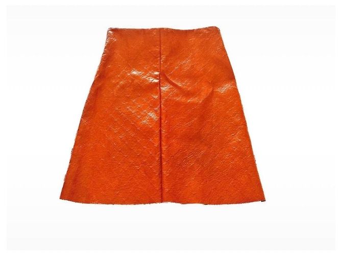 Autre Marque Kurze Wollrock mit geometrischem Muster Pink Rot Mehrfarben Beige Grün Orange - Ansicht 4