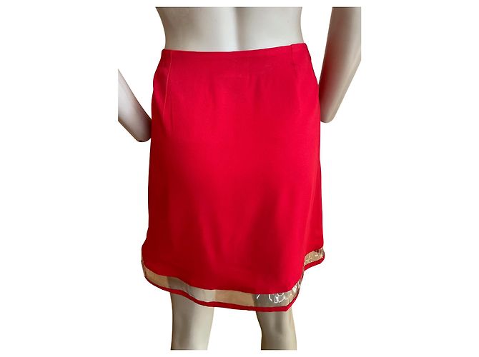 Gianni Versace ❤️✨ Gonna Versus Versace rossa intensa – dettaglio trasparente di alta moda Rosso - vista 3