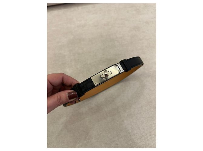 Hermès Kelly 18 Gürtel Epsom Kalbsleder Schwarz Palladium - Ansicht 2