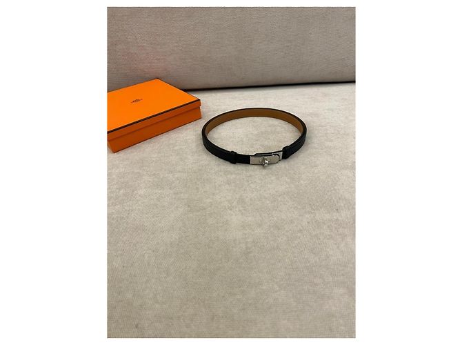 Hermès Kelly 18 Gürtel Epsom Kalbsleder Schwarz Palladium - Ansicht 7