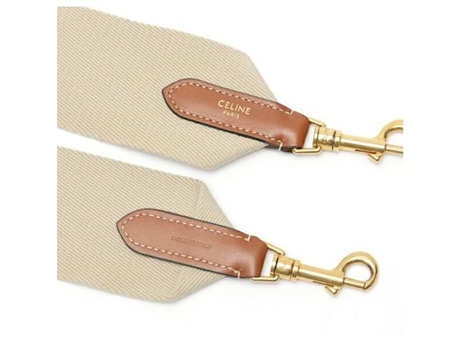 Céline Cinghia a Spalla Jacquard Celine 49S02 Bianco Beige - vista 4