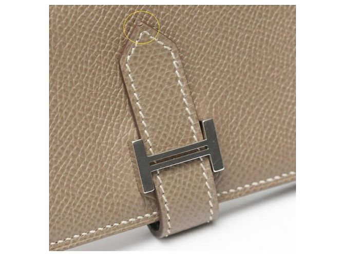 Tarjetero Mini Bearn de Hermès en Gris Etoupe Gris pardo - vista 4