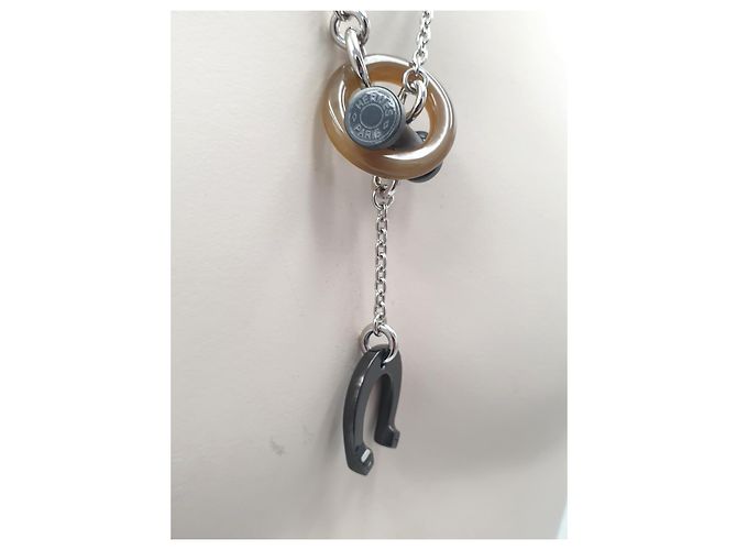 Hermès Collana Metallica Mobile Equestre, Corno di Bufalo Marrone chiaro Marrone scuro - vista 5