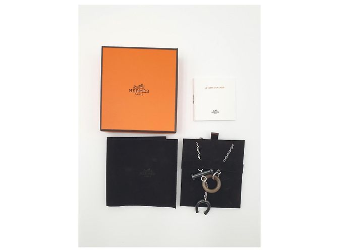Hermès Collana Metallica Mobile Equestre, Corno di Bufalo Marrone chiaro Marrone scuro - vista 6