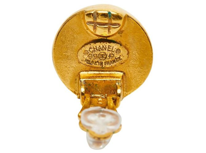 Brincos Chanel Coco Mark Gripoix Vermelho Dourado - vista 4