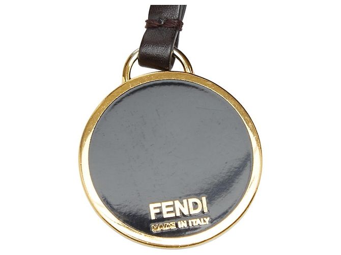 Borsa a tracolla in tela e pelle marrone Zucca di Fendi - vista 9