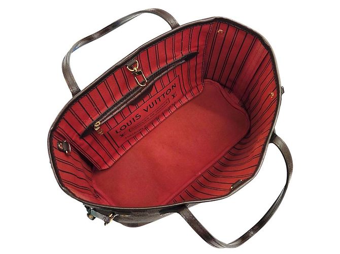 Borsa tote Louis Vuitton Neverfull PM Damier Ebene Marrone - vista 12