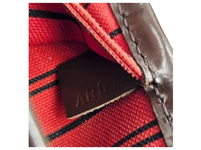 Borsa tote Louis Vuitton Neverfull PM Damier Ebene Marrone - vista 15