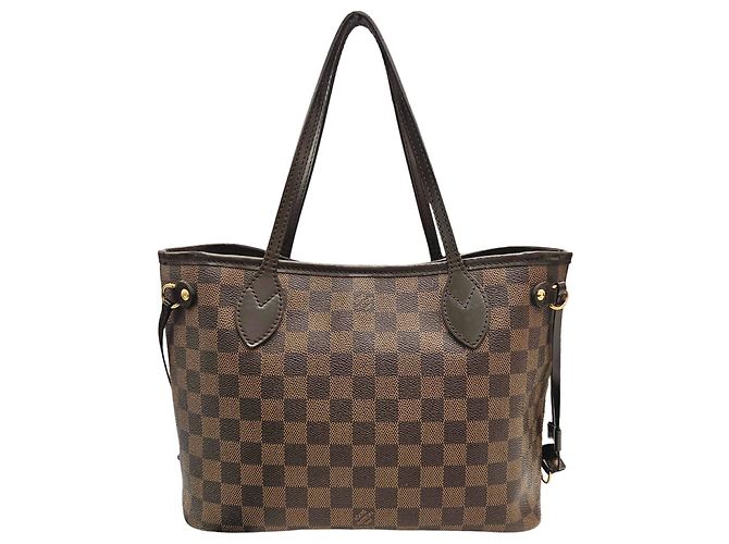 Borsa tote Louis Vuitton Neverfull PM Damier Ebene Marrone - vista 2