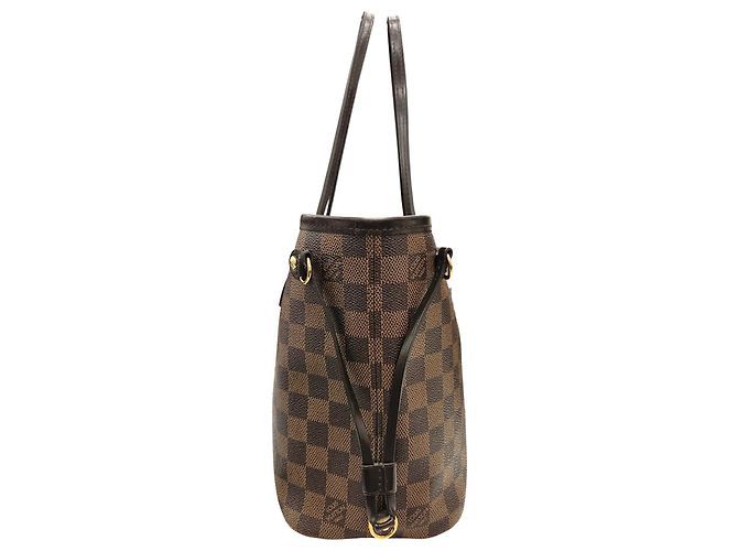 Borsa tote Louis Vuitton Neverfull PM Damier Ebene Marrone - vista 4