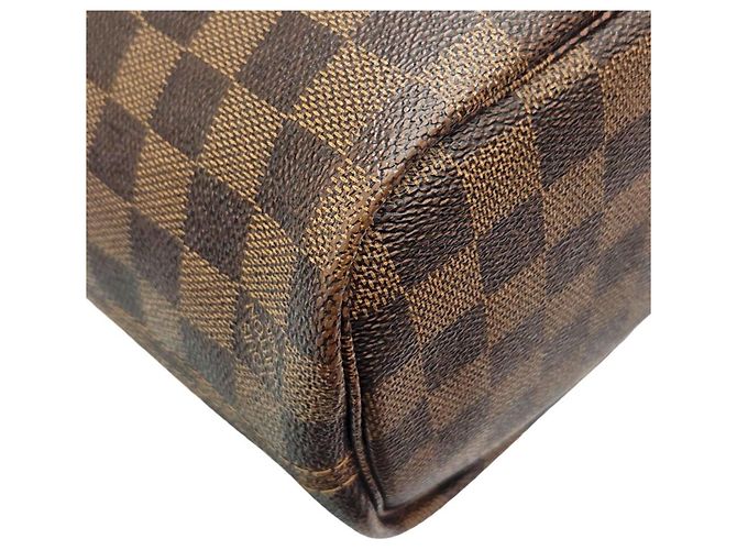 Borsa tote Louis Vuitton Neverfull PM Damier Ebene Marrone - vista 7