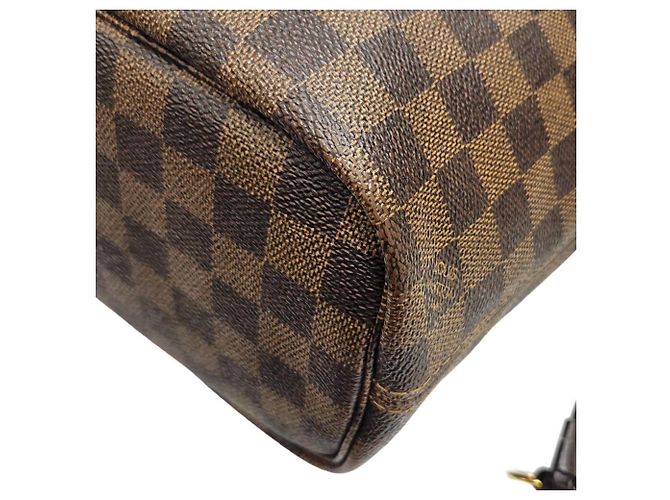 Borsa tote Louis Vuitton Neverfull PM Damier Ebene Marrone - vista 8