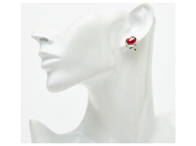 Timeless Orecchini a clip rotondi Coco Mark di Chanel Argento Rosso - vista 5