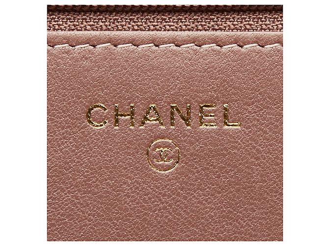 Borsa a spalla con catena Chanel Coco Mark Wallet Marrone Rosa - vista 9