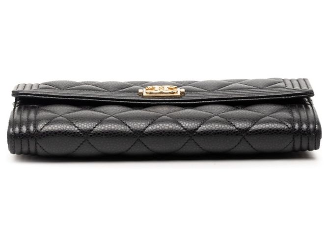 Portafoglio Lungo Boy Chanel in Pelle Caviar Nera Nero - vista 3