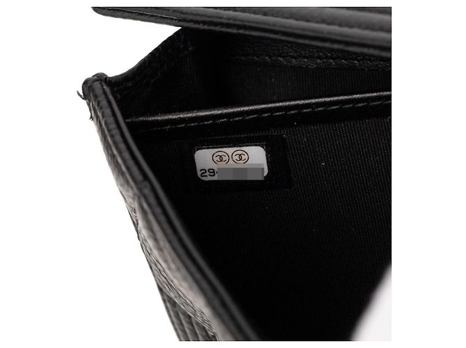 Portafoglio Lungo Boy Chanel in Pelle Caviar Nera Nero - vista 6