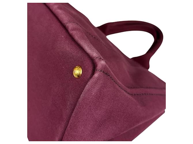 Borsa Prada Canapa Tote M Rosso - vista 10