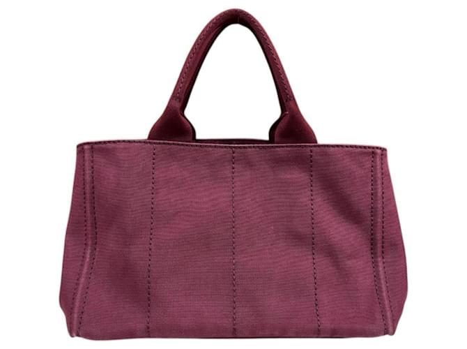 Borsa Prada Canapa Tote M Rosso - vista 3