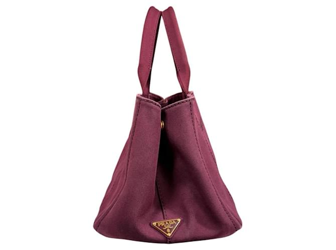 Borsa Prada Canapa Tote M Rosso - vista 4