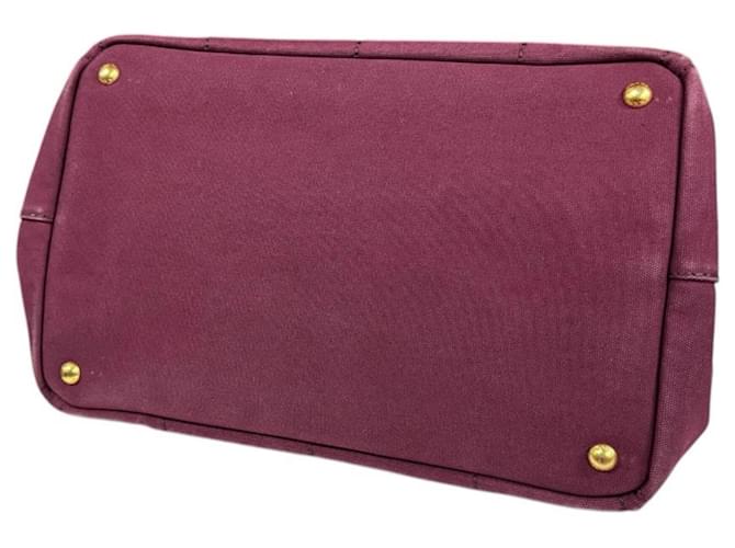 Borsa Prada Canapa Tote M Rosso - vista 5