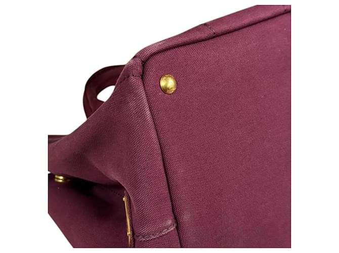 Borsa Prada Canapa Tote M Rosso - vista 7