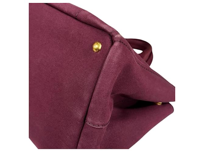 Borsa Prada Canapa Tote M Rosso - vista 8