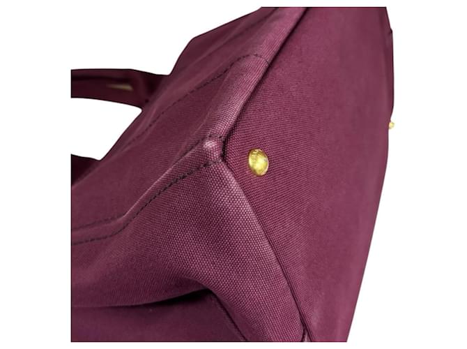 Borsa Prada Canapa Tote M Rosso - vista 9