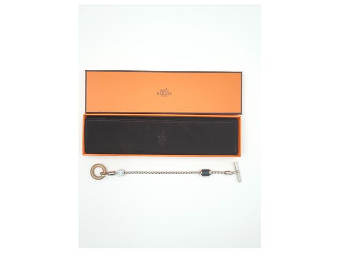 Hermès Bracciale Meli-Melo in corno di bufalo T4, indaco/lino Blu Blu chiaro Blu scuro - vista 5