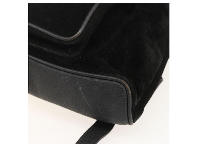 Bamboo Mochila de Bambú GUCCI Ante Negro Dorado 003 1998 0030 Auth YKZ1078 - vista 12