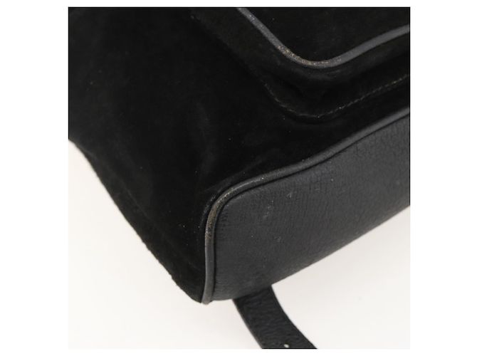 Bamboo Mochila de Bambú GUCCI Ante Negro Dorado 003 1998 0030 Auth YKZ1078 - vista 13