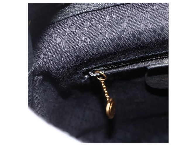 Bamboo Mochila de Bambú GUCCI Ante Negro Dorado 003 1998 0030 Auth YKZ1078 - vista 21