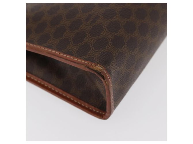 Céline Clutch in tela Macadam CELINE in pelle PVC marrone oro Auth 176026 D'oro - vista 10