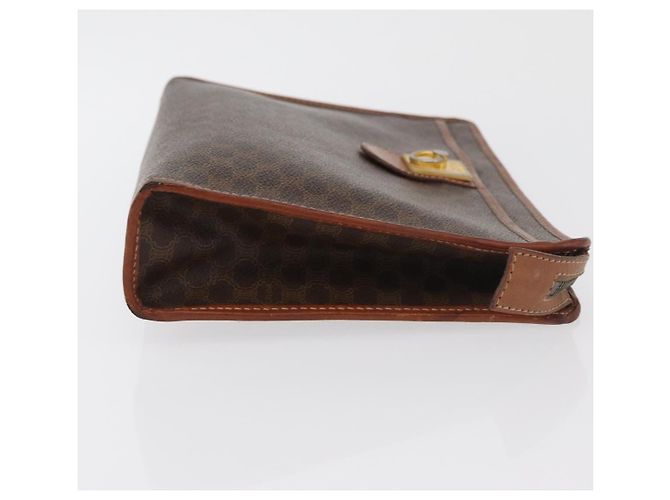 Céline Clutch in tela Macadam CELINE in pelle PVC marrone oro Auth 176026 D'oro - vista 4