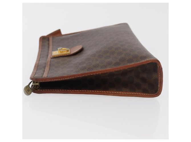 Céline Clutch in tela Macadam CELINE in pelle PVC marrone oro Auth 176026 D'oro - vista 5