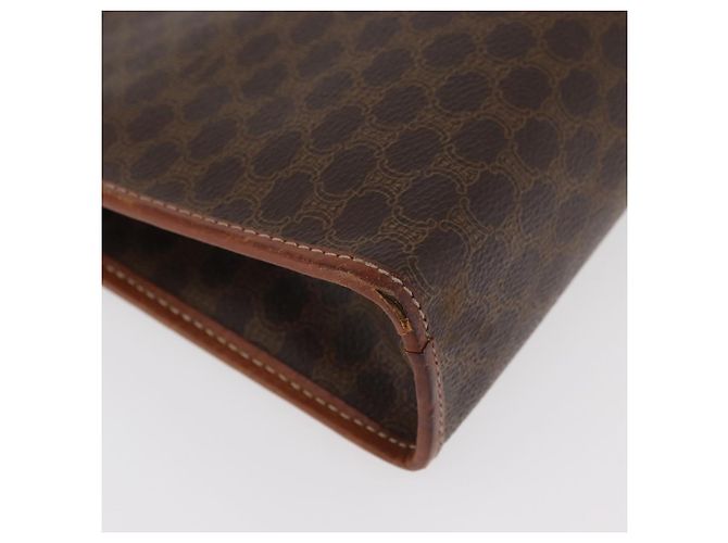 Céline Clutch in tela Macadam CELINE in pelle PVC marrone oro Auth 176026 D'oro - vista 8