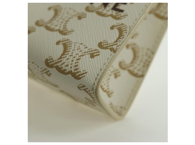 Céline Charm per borsa in tela Macadam Micro Vertical CELINE PVC Bianco Oro Auth 175660M D'oro - vista 10