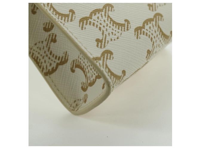Céline Charm per borsa in tela Macadam Micro Vertical CELINE PVC Bianco Oro Auth 175660M D'oro - vista 11