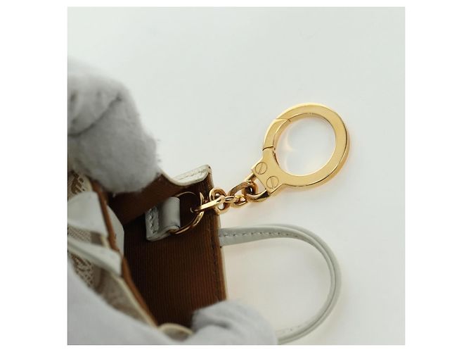 Céline Charm per borsa in tela Macadam Micro Vertical CELINE PVC Bianco Oro Auth 175660M D'oro - vista 14