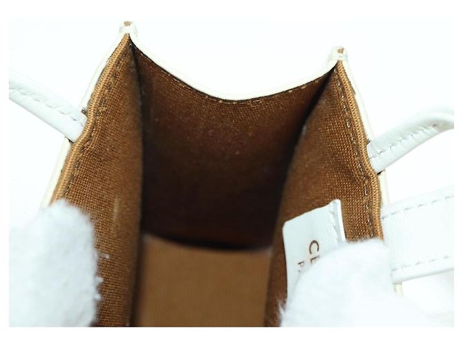 Céline Charm per borsa in tela Macadam Micro Vertical CELINE PVC Bianco Oro Auth 175660M D'oro - vista 17