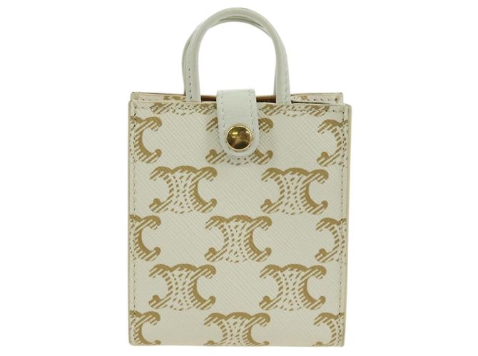 Céline Charm per borsa in tela Macadam Micro Vertical CELINE PVC Bianco Oro Auth 175660M D'oro - vista 3