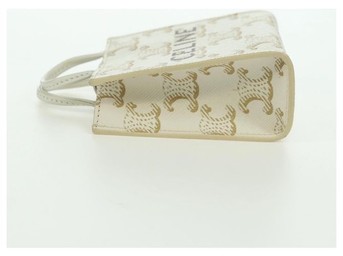Céline Charm per borsa in tela Macadam Micro Vertical CELINE PVC Bianco Oro Auth 175660M D'oro - vista 4