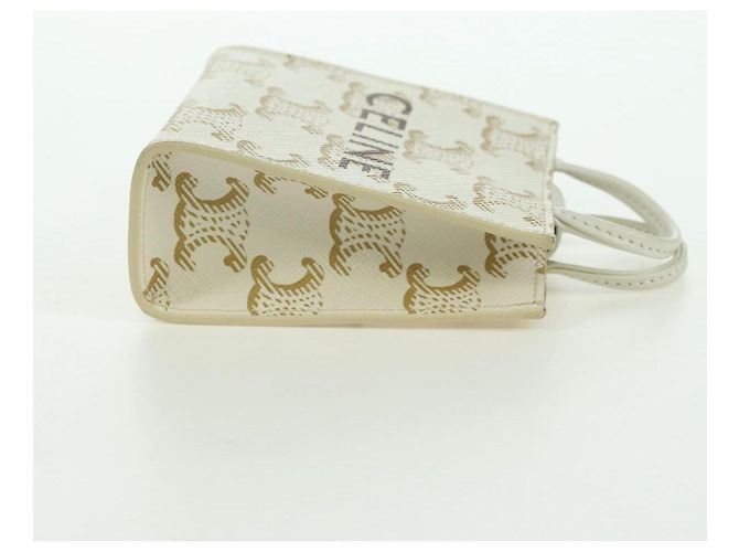 Céline Charm per borsa in tela Macadam Micro Vertical CELINE PVC Bianco Oro Auth 175660M D'oro - vista 5