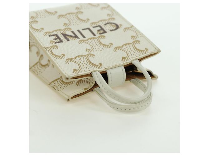 Céline Charm per borsa in tela Macadam Micro Vertical CELINE PVC Bianco Oro Auth 175660M D'oro - vista 6