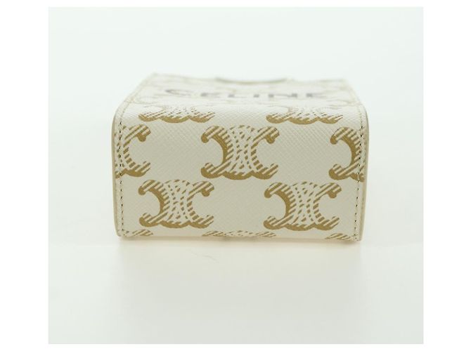 Céline Charm per borsa in tela Macadam Micro Vertical CELINE PVC Bianco Oro Auth 175660M D'oro - vista 8