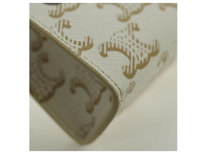 Céline Charm per borsa in tela Macadam Micro Vertical CELINE PVC Bianco Oro Auth 175660M D'oro - vista 9