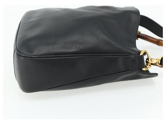 Borsa a Spalla in Pelle Gucci Bamboo 2way Nera Oro Auth 175954 Nero D'oro - vista 5